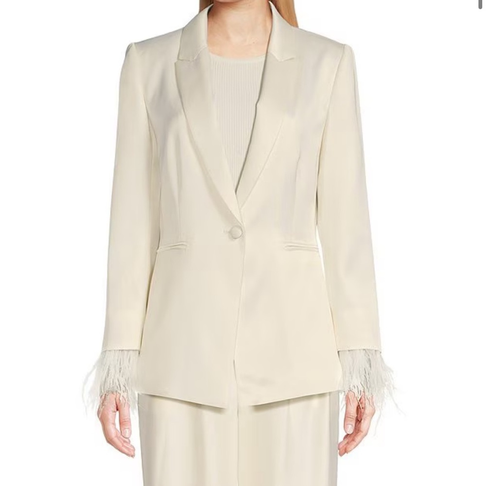 Feather white blazer